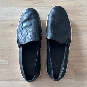Vince Black Perforated Women’s Slip-On Shoes